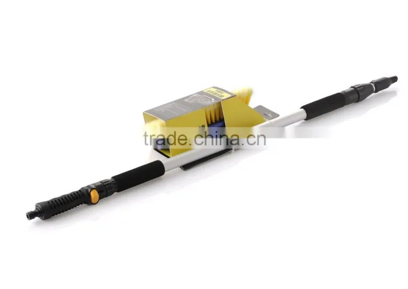 car brush with telescopic handle water flow through PVC soft bristles
