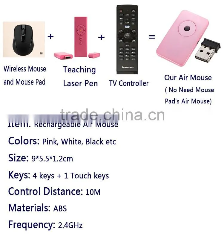 2016 Hot sell Air mouse,presentation,Air mouse with laser pointer for presentation,mouse remote control laser