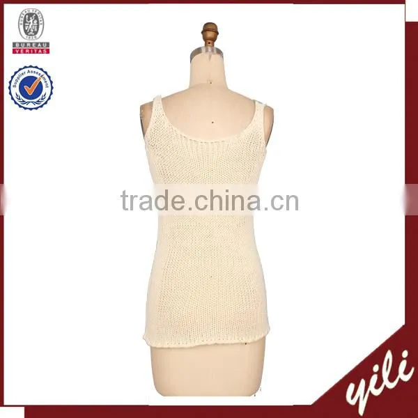 2014 fashion sexy ladies woolen yarn Sleeveless knitted tops