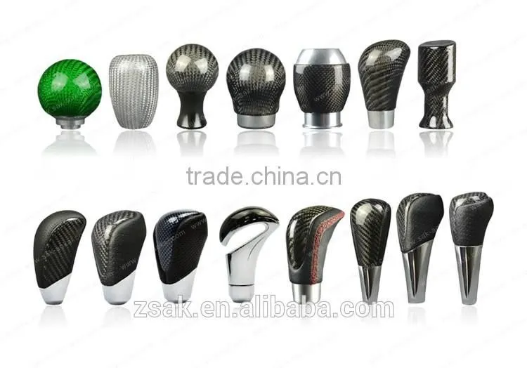 Universal gear manual carbon fiber shift knob leather shifter