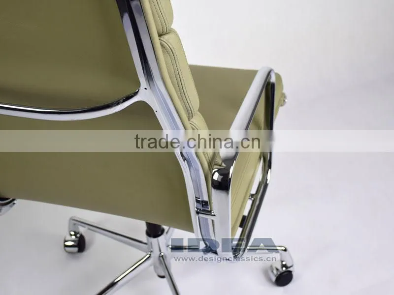 Replica EA219 Charles and Ray High Back Soft Pad Desk Chair- Grey Color Genuine Leather