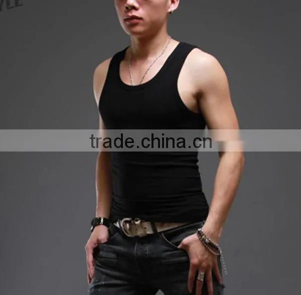 Wholesale custom 100 cotton blank tank top men