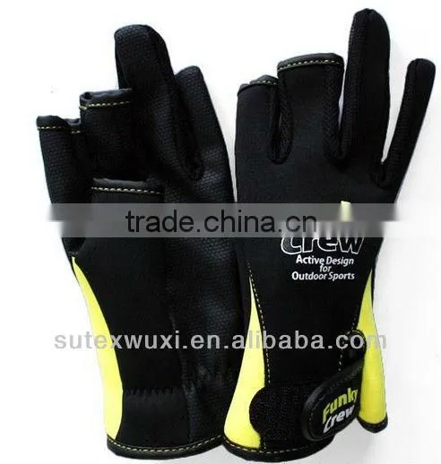 3 Fingers Cut Fishing Gloves