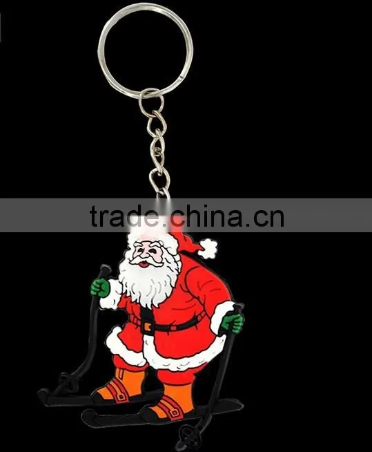 High quality Christmas 3d logo soft pvc keychain for promotion gift