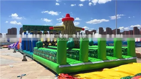 60m long giant inflatable obstacle course for adults, outdoor inflatable obstacle