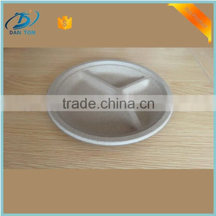 2016 latest disposable paper pulp food packaging lunch plate