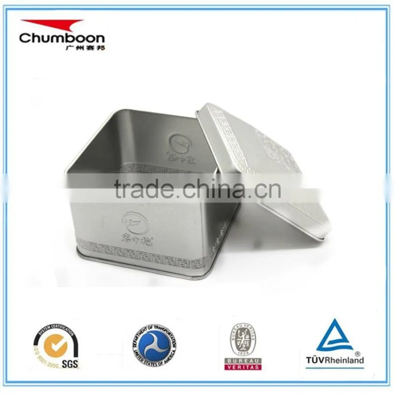 house shape square tea tin can / matt varnish gift tin box / factory OEM metal box