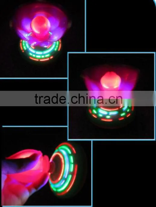 Plastic magic gyro fan spinning top with light music