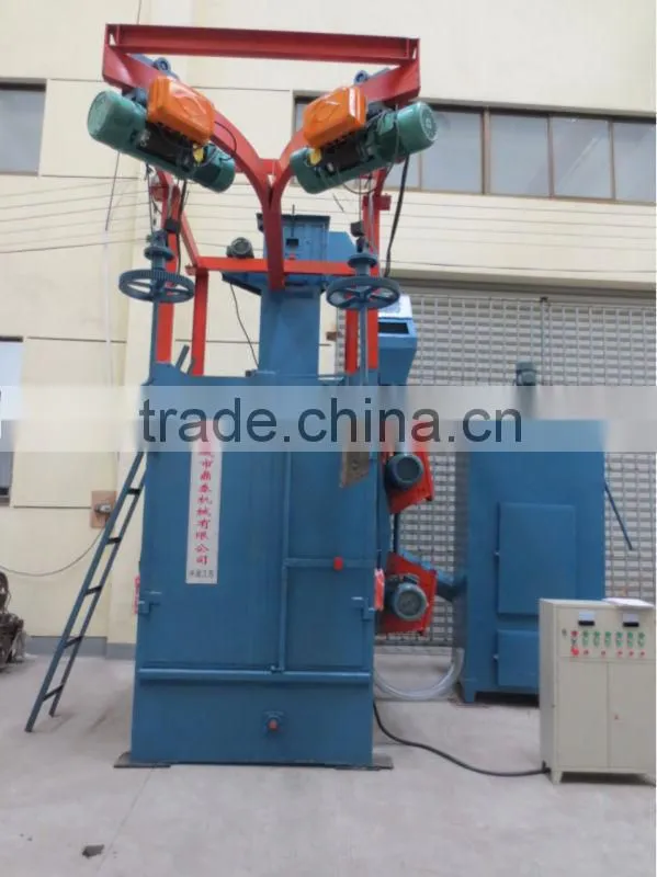 Q3730 double hook type shot blasting machine/shot peening machine for bicycle frame rust removal
