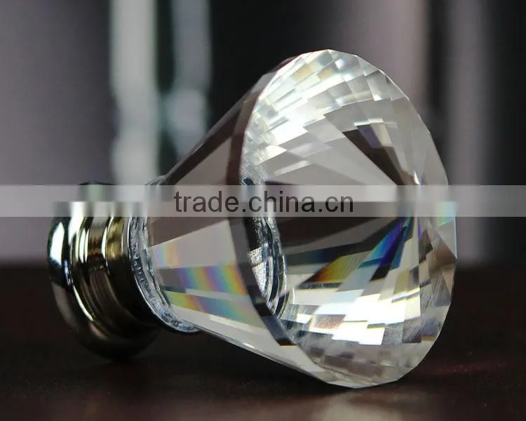 factory direct sales crystal glass fancy furniture door knob Wardrobe Knob