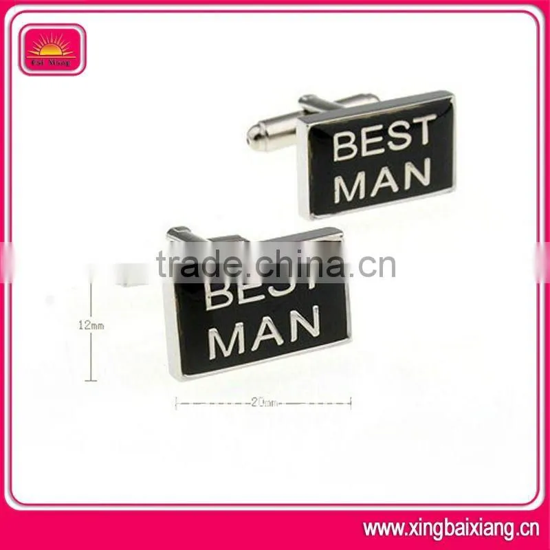 simple shaped silver business cufflink buttons