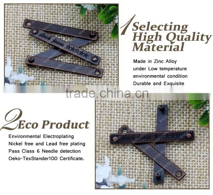 Custom Engraved Logo Metal Plate,Jeans Metal Plates for Jacket and Coat