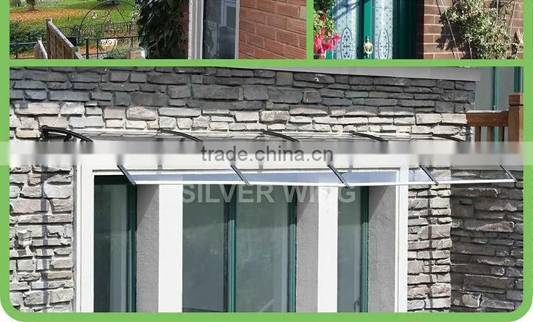 Modern transparent awning small window awning parts for plastic door canopy awning