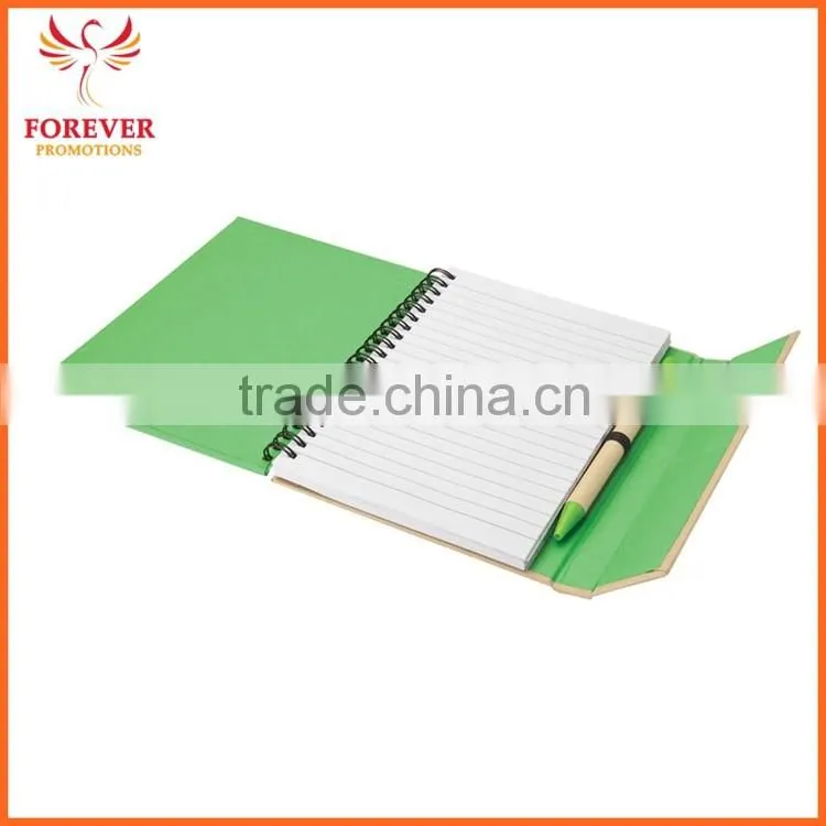 Eco Recycled Sticky Notebook With Magnet Closure Custom Logo 80 Sheets White Paper Spiral Binding