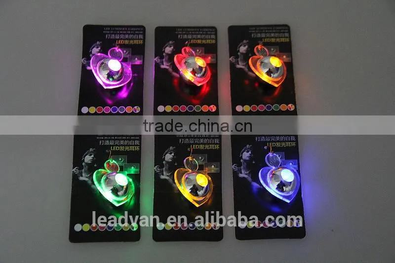 Party Favour Decoration Colorful Charming Heart LED Stud Earrings