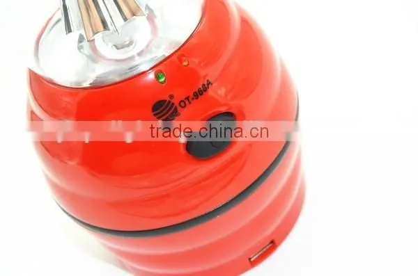 Rechargeable LED bivouac light with solar panel camping light