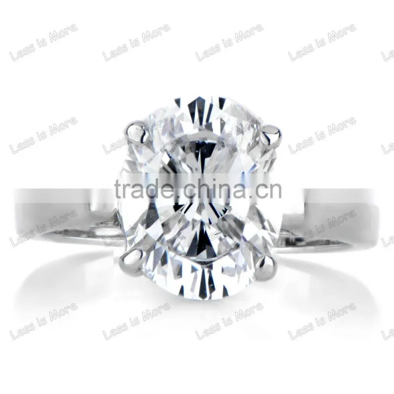 Fashion Pure Silver Oval Cut diamond Engagement Ring