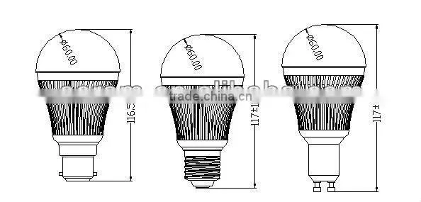 7w hot sell 520lm led bulb e27 dimmable led bulb 6000k electric snow globes