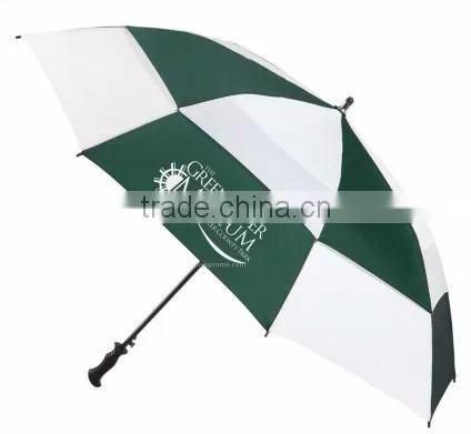 Auto open two colors pongee fabric fiber-glass storm golf umbrella