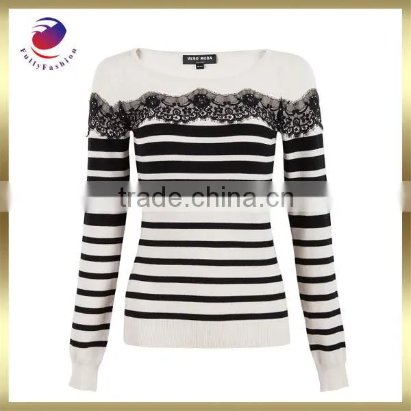 cotton net t shirts girls wholesale long style stripe fashion style