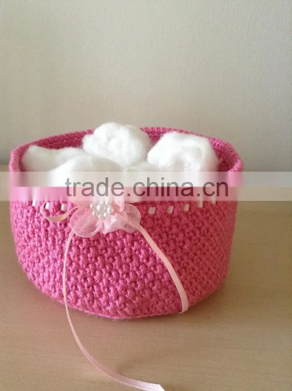 Handicraft crochet basket , storage baseket best selling