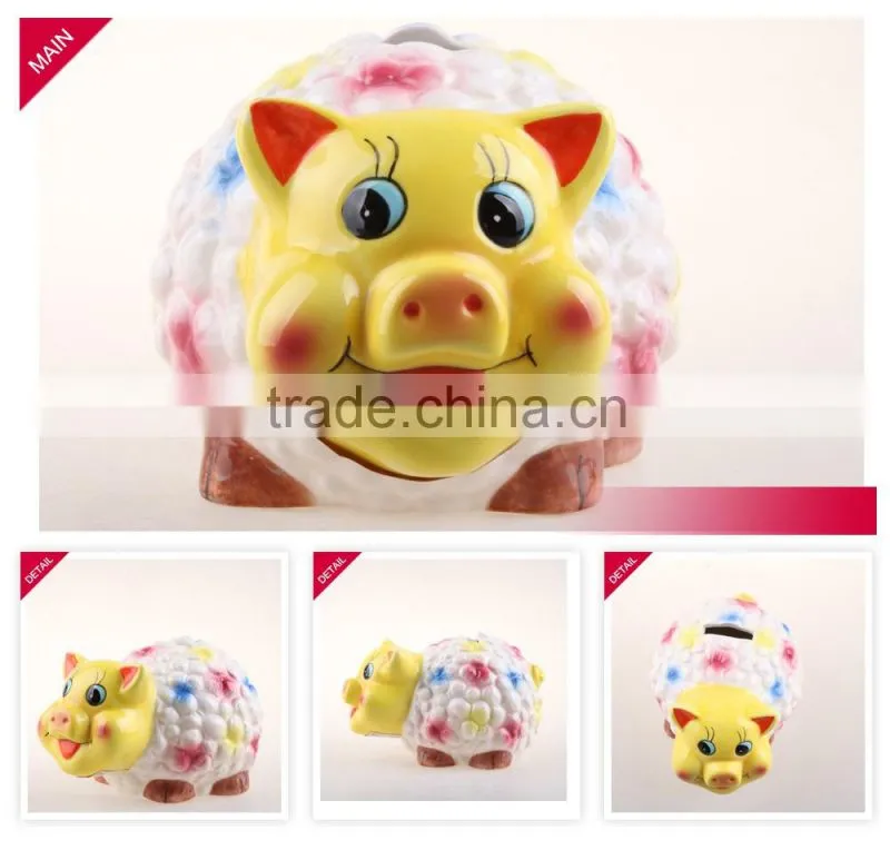 Newest creative animal money bank shape fashional style ceramic money bank