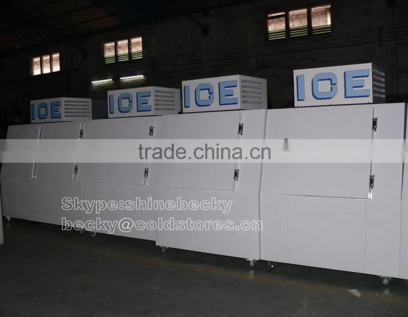 Gas station bagged ice freezer ice merchandiser with glass door
