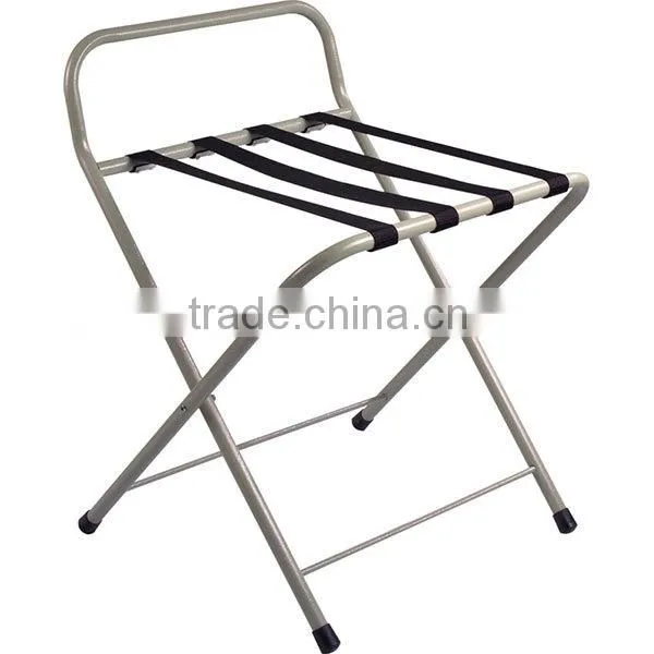Best Price Stainless Steel Hotel Furniture Folding Luggage Racks with Black Straps