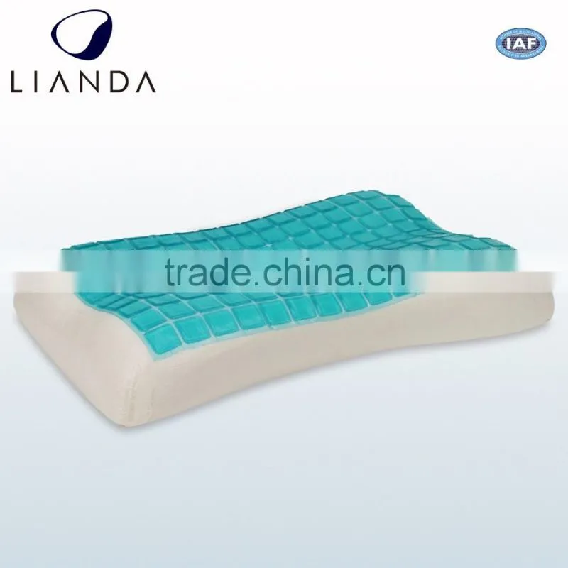 Bonus Bird-eye fabric ventilated pillowcase gel pad memory foam pillow, summer gel infused pillow, gel enhanced memory pillow