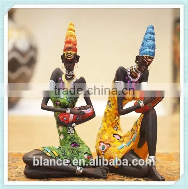 polyresin African mother figurine holy family figurine for home decoration