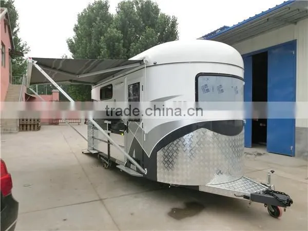 Luxury 2 horse camping horse float with caravan door