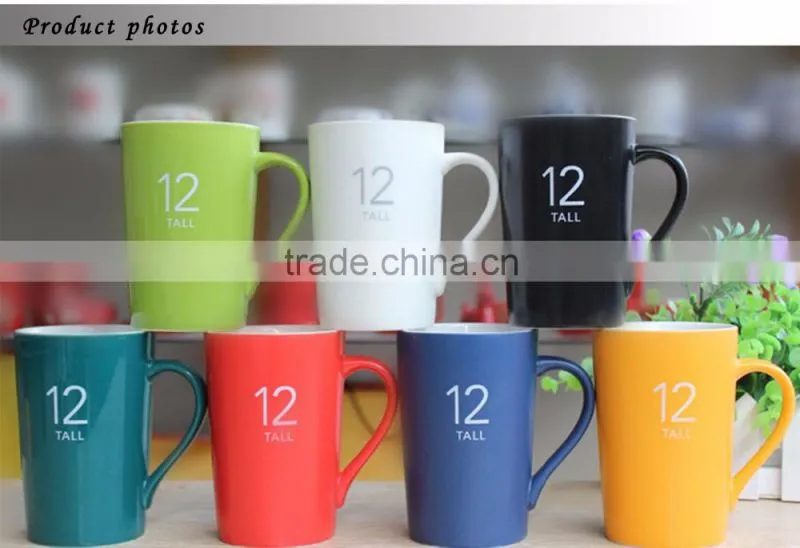 Wholesale multiple colors custom logo ceramic mugs