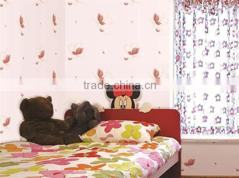 New Design Non-woven modern wallpaper pink color