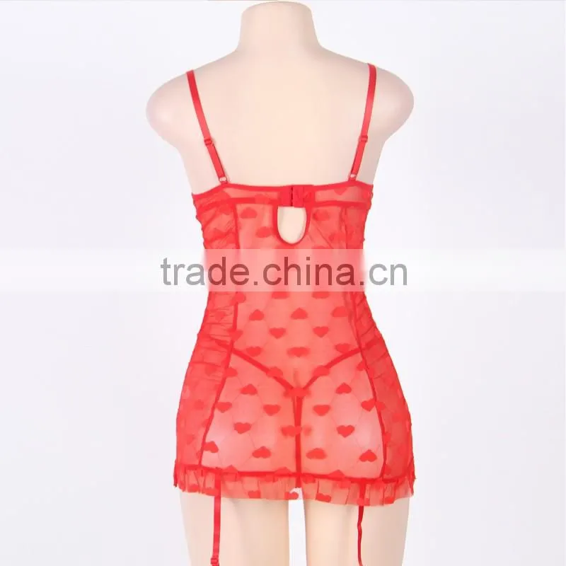 2016 In stock transparent sexy plus size lingerie