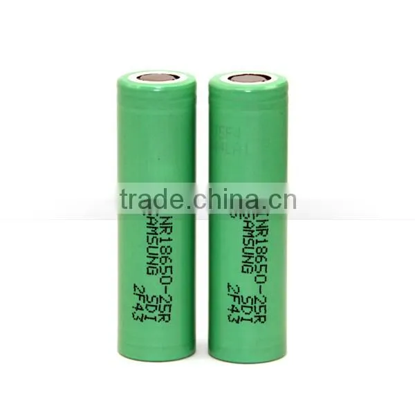 100% original Accu Samsung 25R 18650 2500mah 3.7v li ion 18650 battery