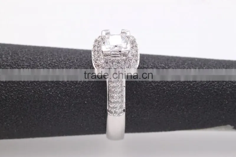 trendy 925 silver zircon pave setting ring for women