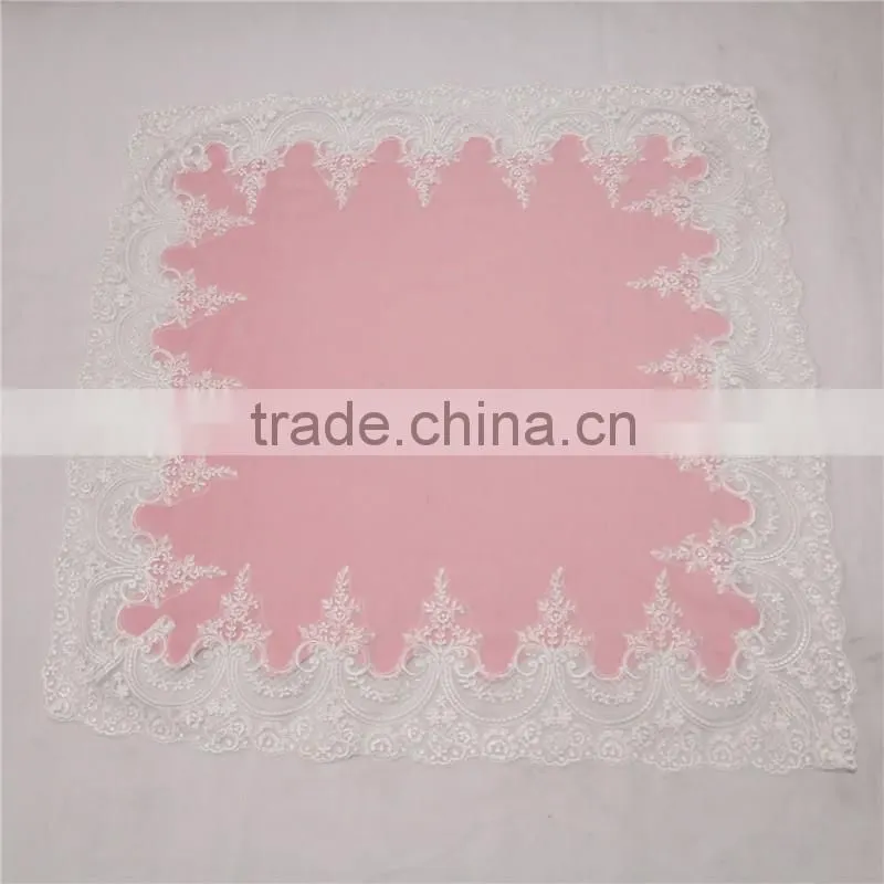 factory new design cashmere blanket with white lace