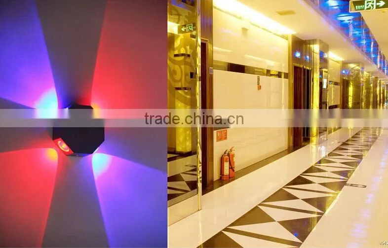 Creative aluminium 4W/8W octagon Wall led light /background led light/ Internet bar led light/KTV Wall light/Bedroom wall led