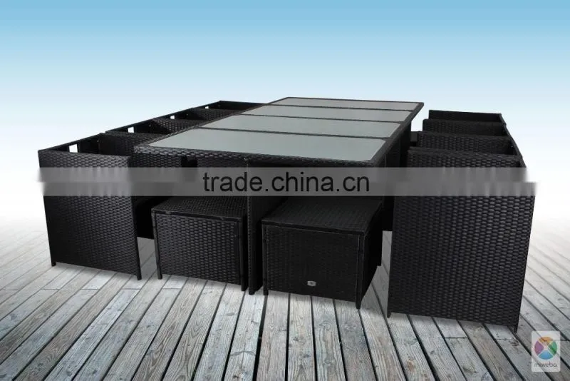 Outdoor poly rattan furniture cube set, Vietnam high quality poly rattan