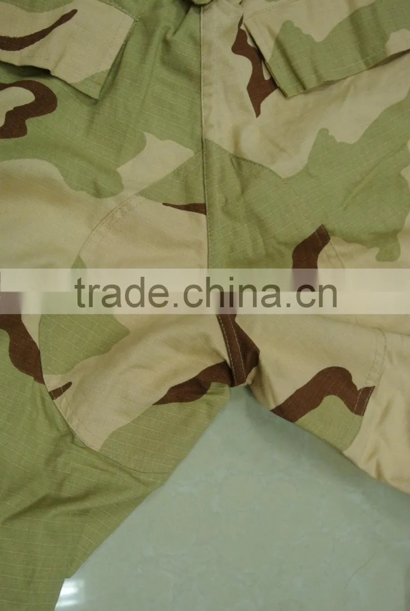 Custom made 60% cotton 40% polyester ripstop yellow tone desert camouflage USA army Battle dress uniform