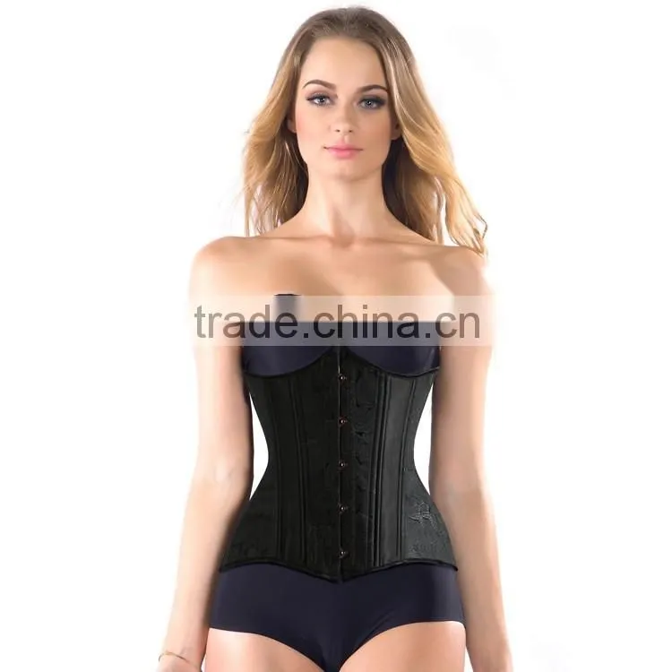 Factory price double steel boned brocade waist training corset