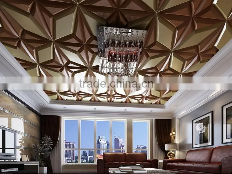 2015 china home decor wholesale faux leather polyurethane price 3d ceiling panel