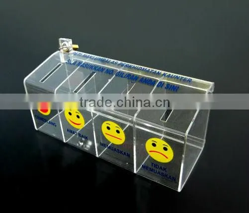 Acrylic suggestion box / Acrylic luckydraw box / acrylic donation box