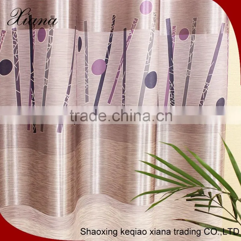 Green color printing luxury window curtain