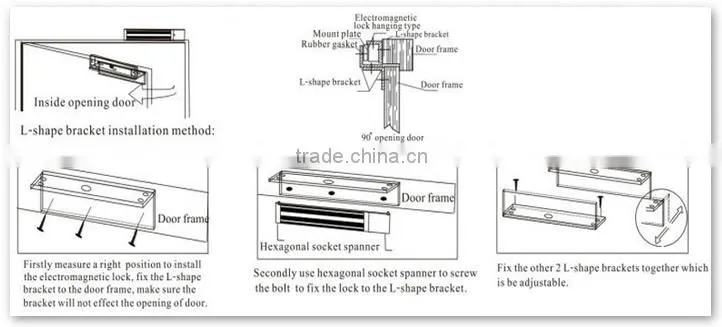 800lbs access control electromagnetic locks for gates with led