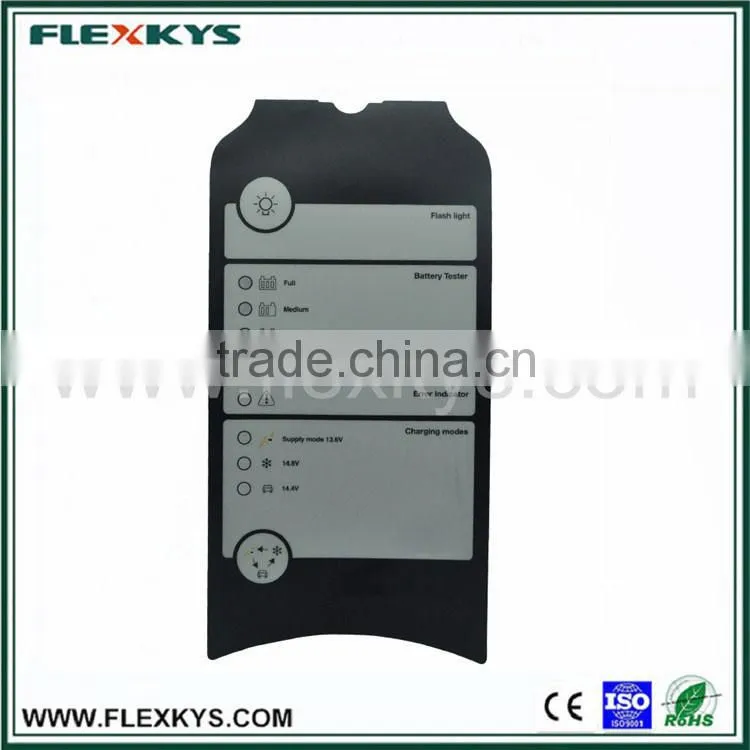 Factory exported directly Membrane Label with LED Lights Display Window for Battery Charger