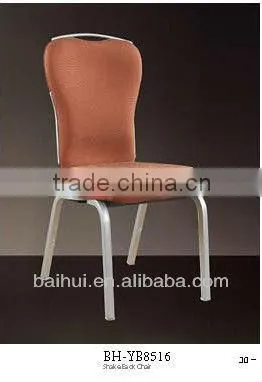 BH-YB8516 Elegant shake back banquet chair with brown fabric flex dining chair