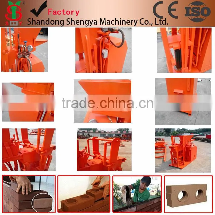 Shengya Brand hydraulic clay interlocking brick machine SY1-25 for build house make fly ash solid block in Africa best selling