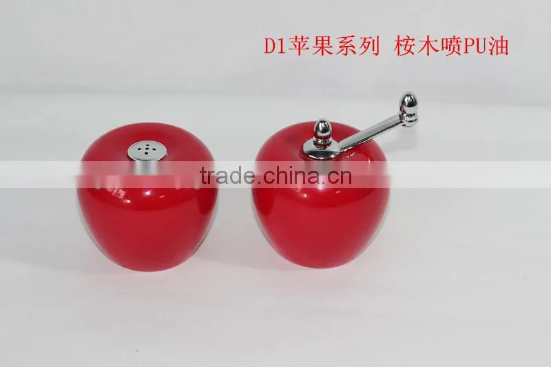 Apple Shape cooking spice mill acryl- wood