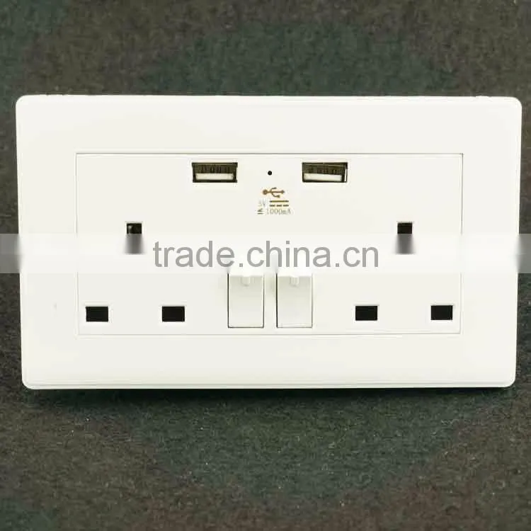 Latest style electric usb power wall switched socket